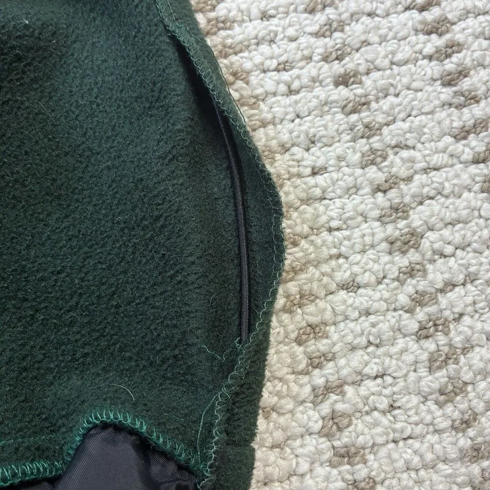 Vintage J Crew Oarsman Fleece Quarter Zip Jacket Mens XL Green Sport Pullover